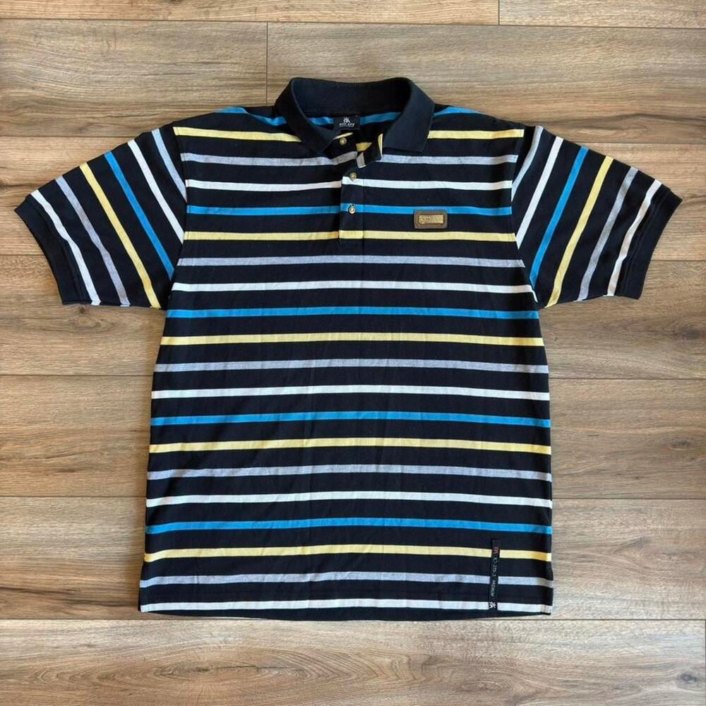 Red Ape Y2K Striped Polo Shirt Size Large Streetwear Skater